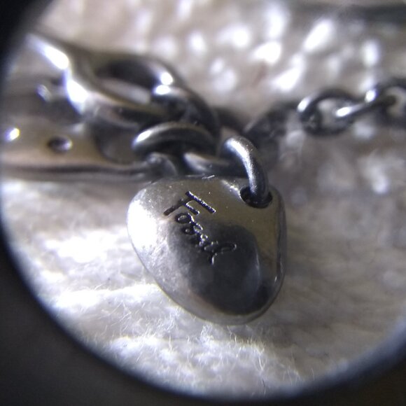 Fossil Rhinestone Filled Dark Chain Necklace Large Links Great Condition - Picture 8 of 9